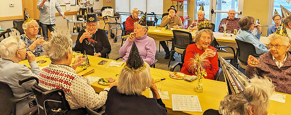 All Saints Assisted Living folks celebrate the New Year